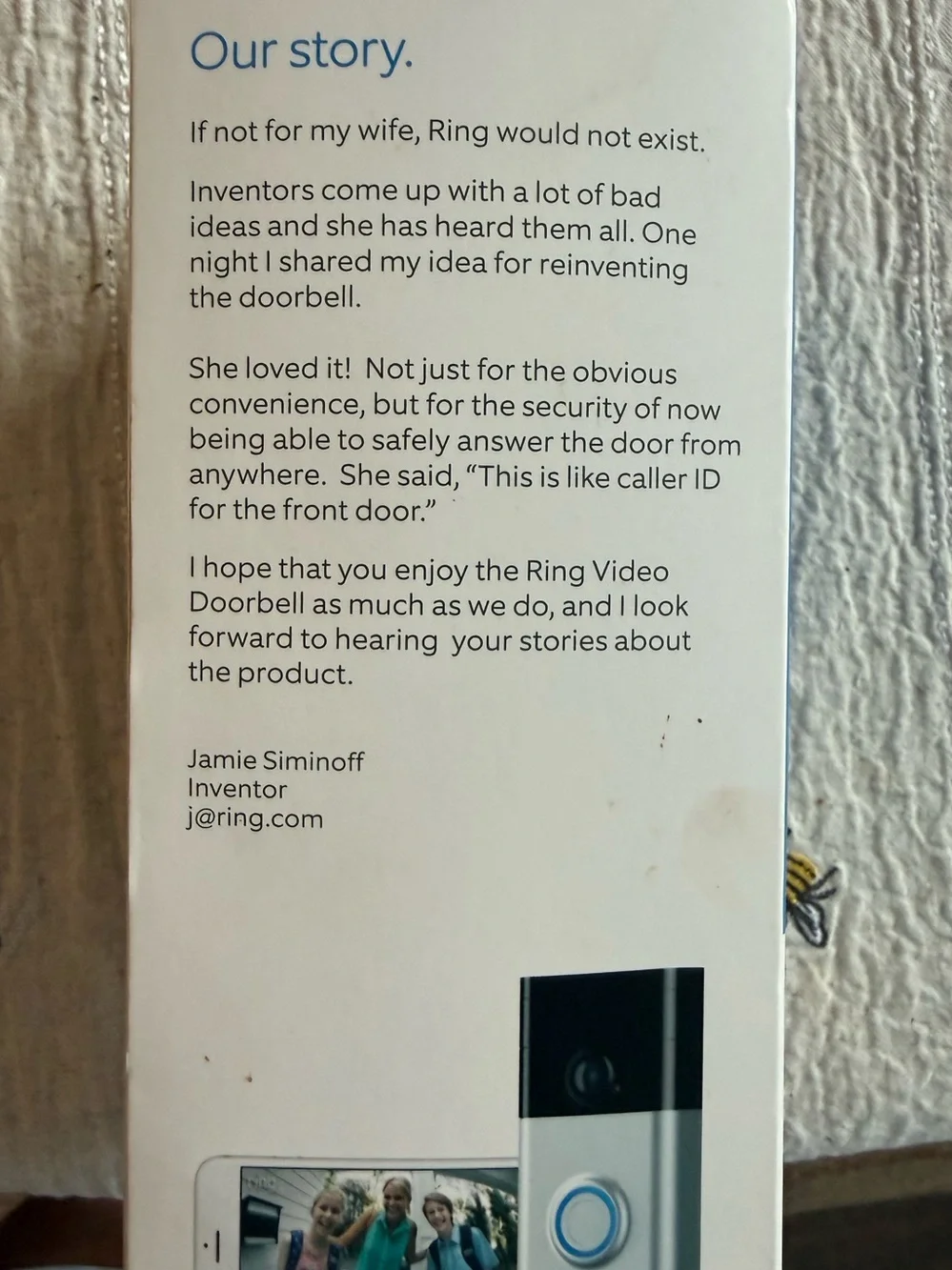 NEW Ring Video Doorbell 1st Gen Wire-Free HD WiFi Satin Nickel in Box